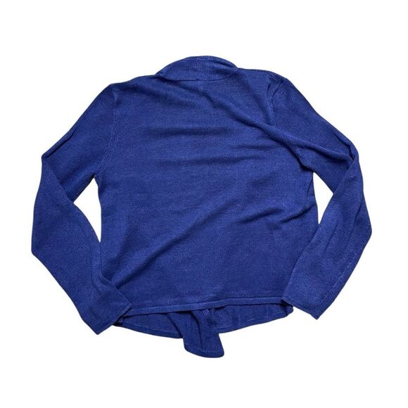 NWOT Eileen Fisher Blue Cardigan Sweater Open Front Size Petite Medium - Picture 2 of 3